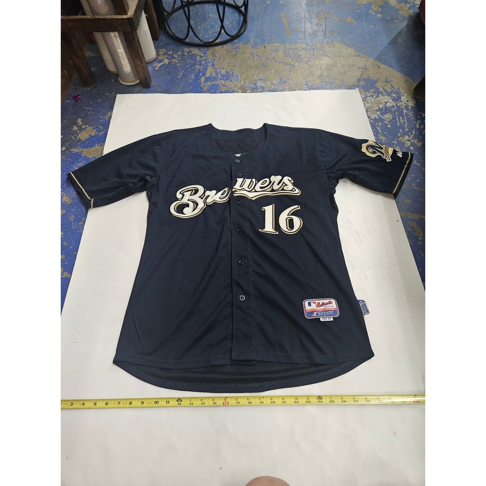 Majestic Milwaukee Brewers Aramis Ramirez 16 Authentic Jersey Navy Size 54 Raise